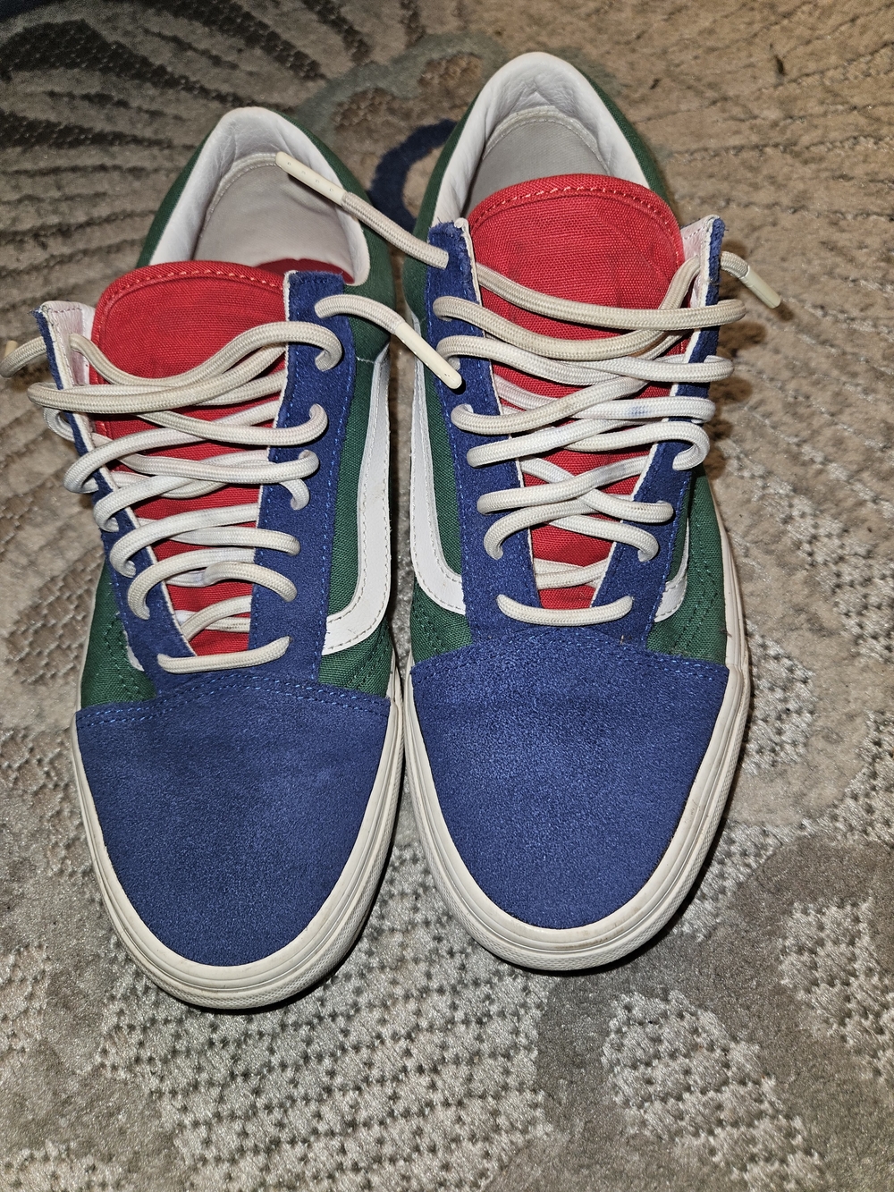 Vans Low-Top Sneakers in Blue, Green & Red